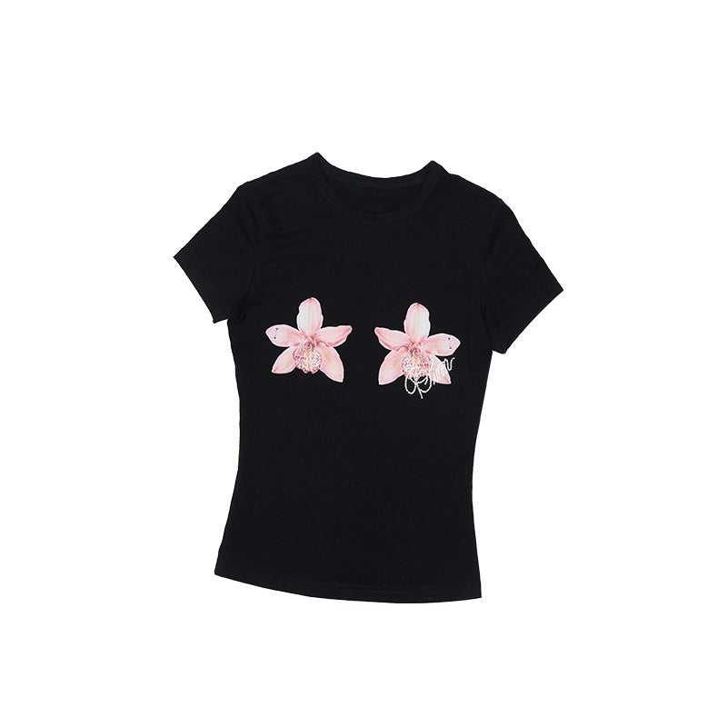 1JINN_STUDIO_Moisture_Wicking_Stretch_Cotton_Slim_Floral_Print_Women_Short_Sleeve_T-Shirts_MISSTT