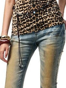 1JINN STUDIO Open Back Versatile Slim Fit Floral Leopard Print Women Viscose Tank Tops