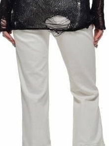 1JINN STUDIO Openwork V-neck Regular Fit Office Knit Pullover Women Acrylic Blend Sweaters