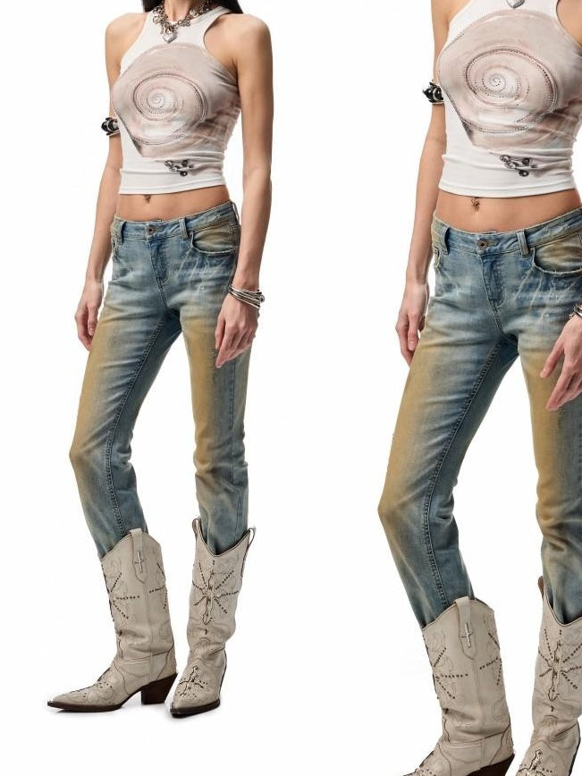 1JINN STUDIO Original Slim Fit Cotton Blend Round Neck Women Floral Print Tank Tops