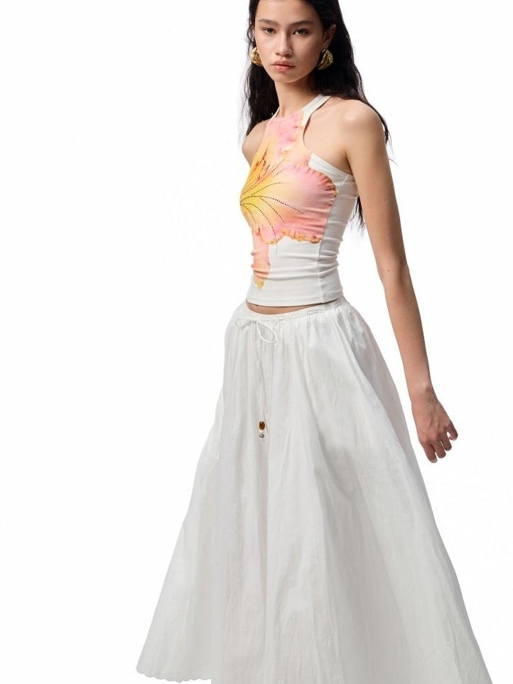 1JINN STUDIO Original Slim Fit Cotton Blend Round Neck Women Floral Print Tank Tops