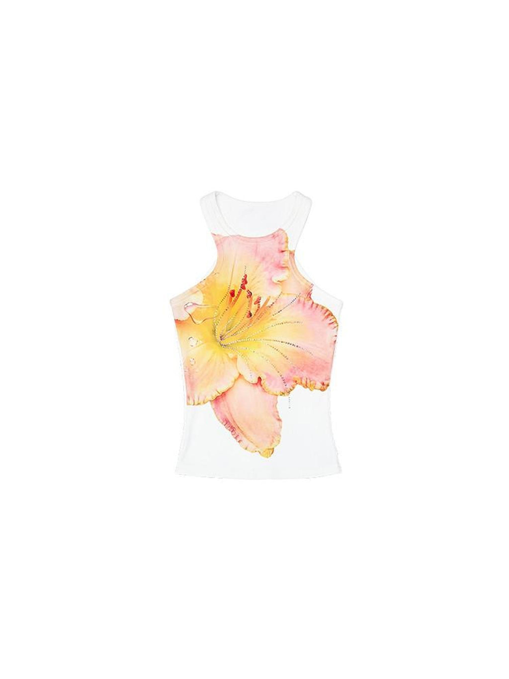1JINN STUDIO Original Slim Fit Cotton Blend Round Neck Women Floral Print Tank Tops