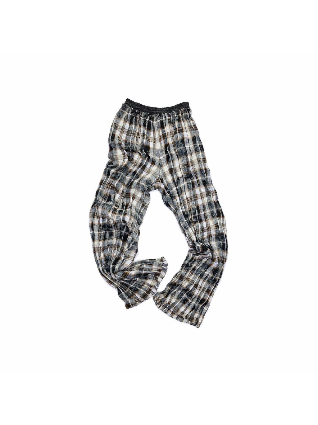 1JINN STUDIO Pressed Pleated Plaid Low Waist American Cargo Style For Women Wide Leg Pants