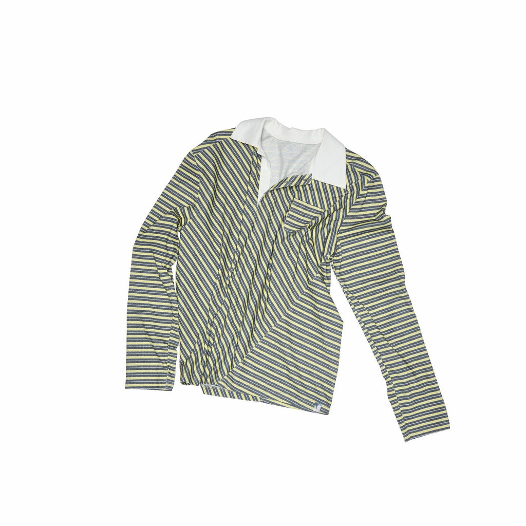 1JINN_STUDIO_Pure_Cotton_Patchwork_Loose_Fit_Long_Sleeve_Polo_Collar_Casual_Striped_Polos_MISSTT