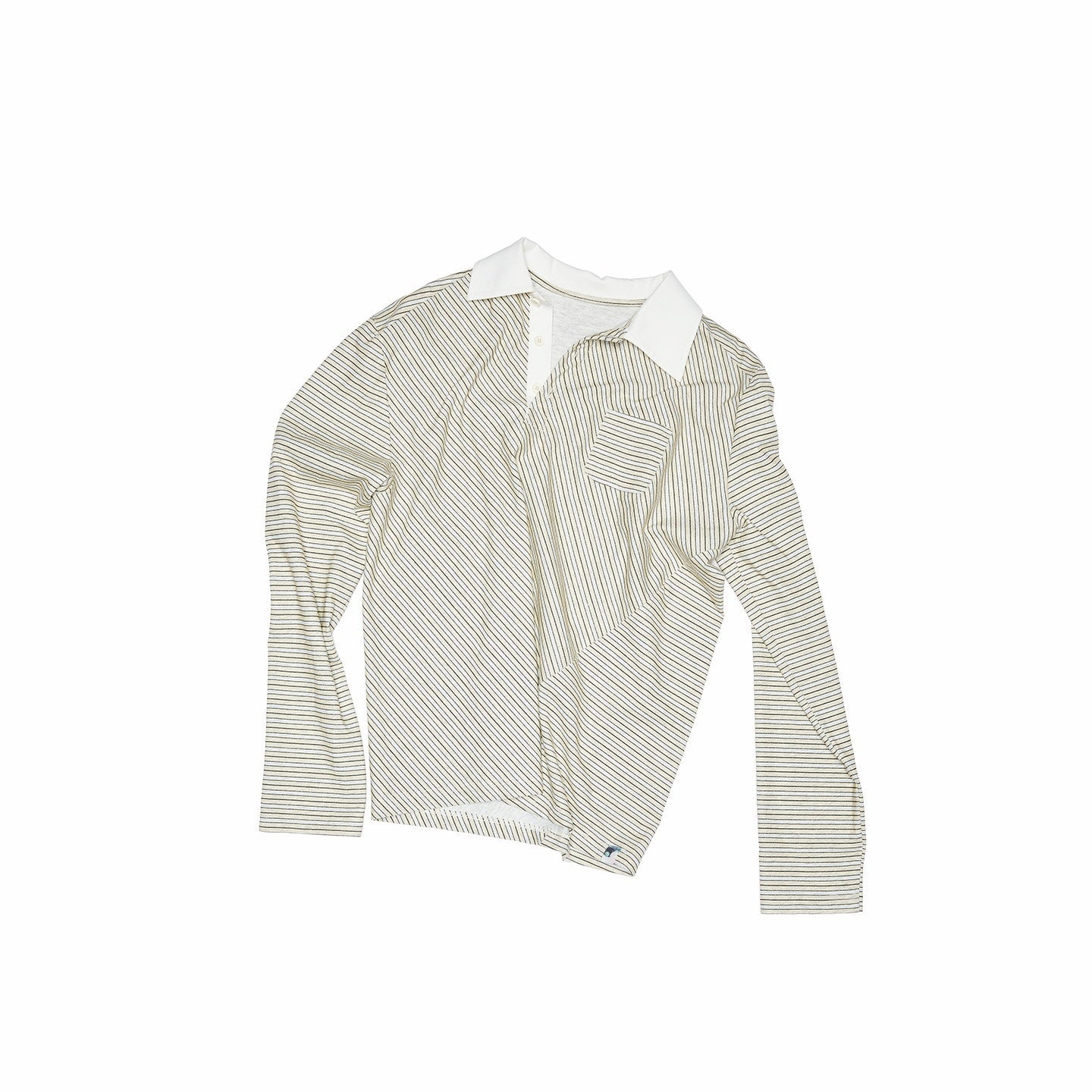 1JINN_STUDIO_Pure_Cotton_Patchwork_Loose_Fit_Long_Sleeve_Polo_Collar_Casual_Striped_Polos_MISSTT