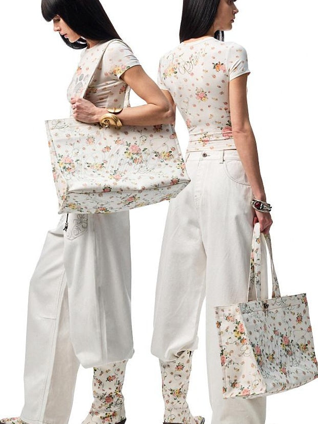1JINN STUDIO Quick Dry Floral Sparkle Slim Crop Commuter Women Short Sleeve T-Shirts