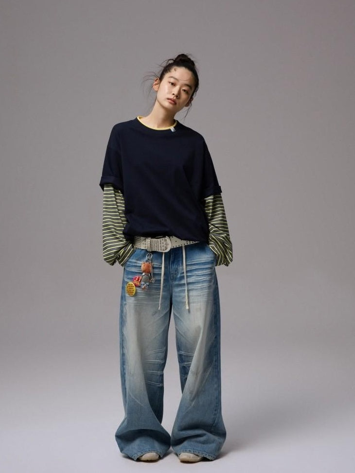 1JINN STUDIO Quick Dry Patchwork Cross Print Slim Commuter Women Oversized T-Shirts