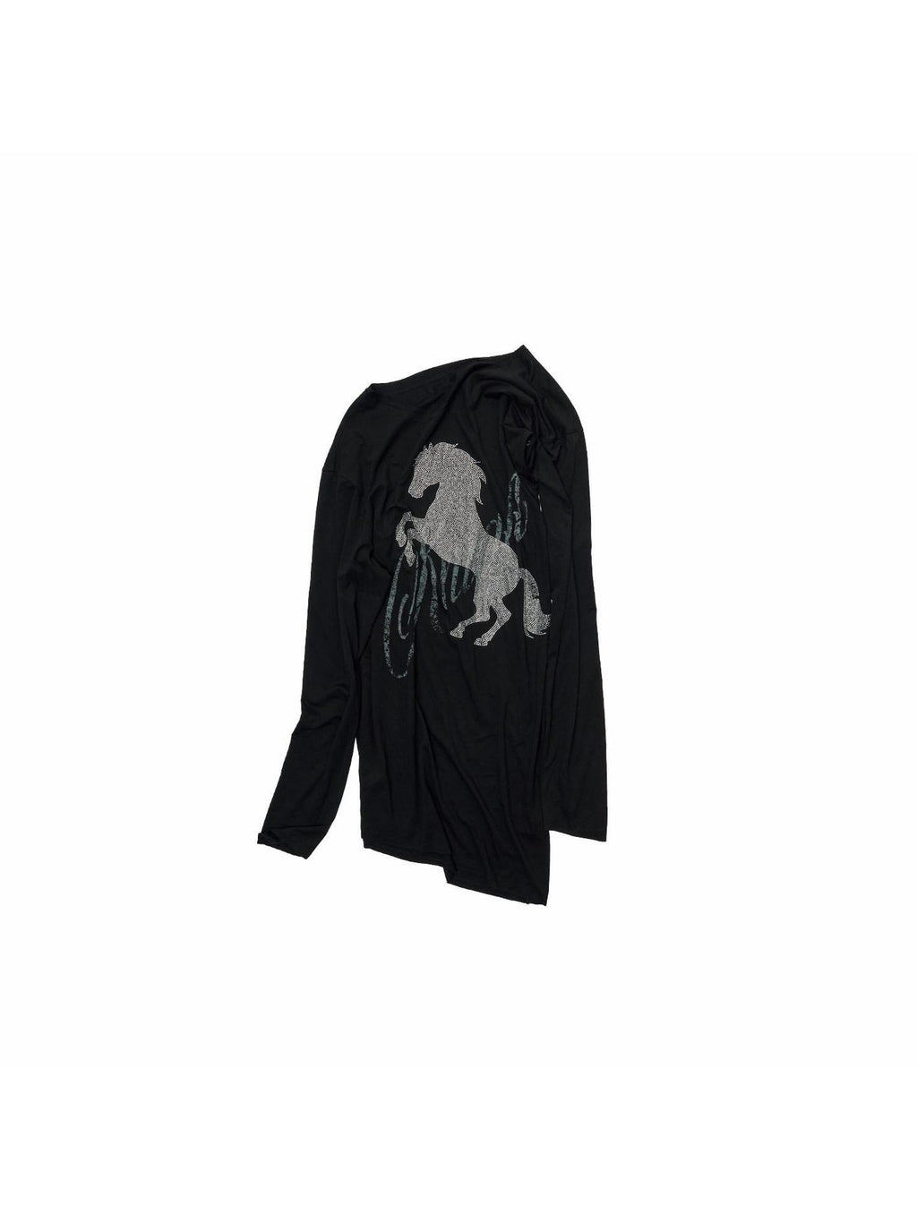 1JINN STUDIO Rhinestone Graphic Slim Fit Casual Off Shoulder Women Long Sleeve T-Shirts