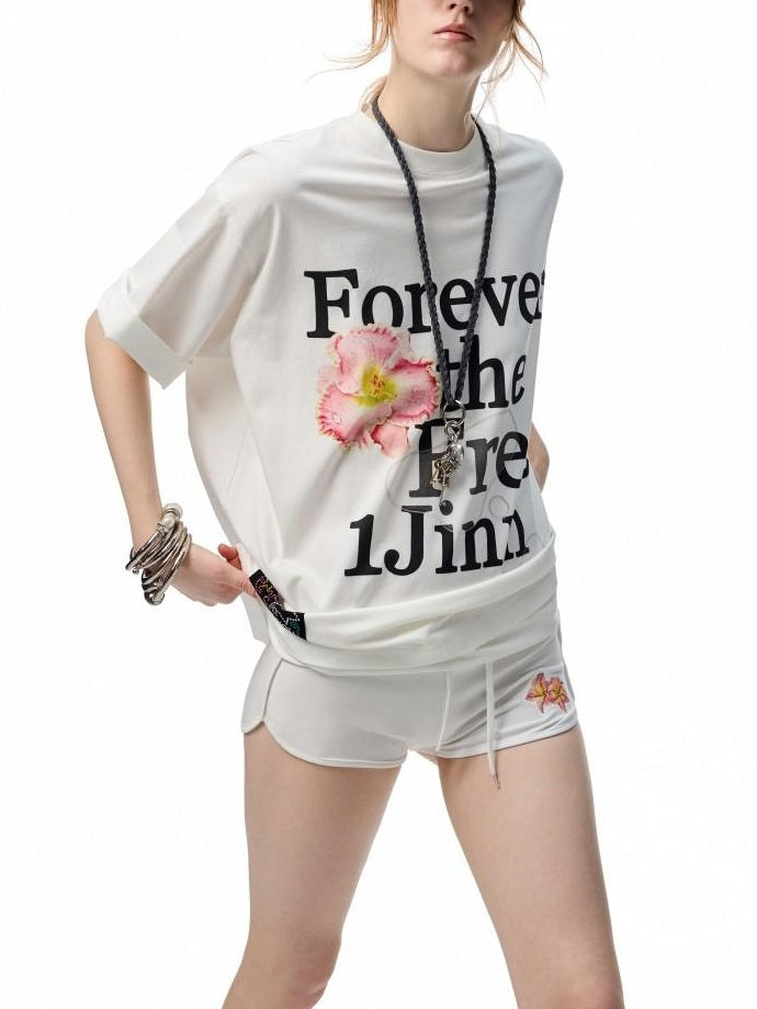 1JINN STUDIO Rhinestone Low Waist Slim Drawstring Versatile Womens Mini Shorts