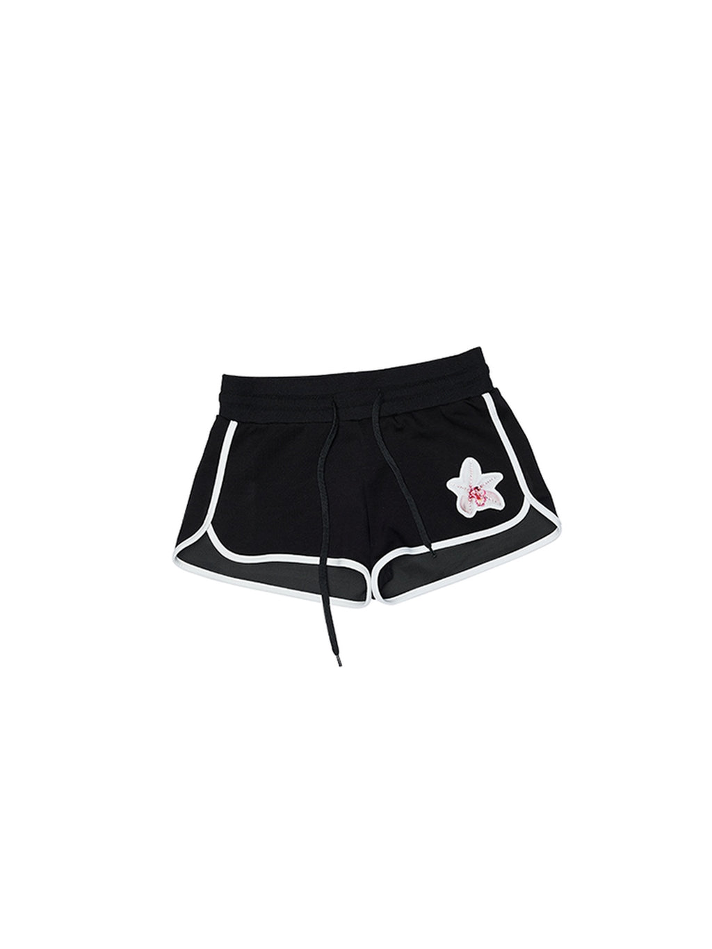 1JINN STUDIO Rhinestone Low Waist Slim Drawstring Versatile Womens Mini Shorts