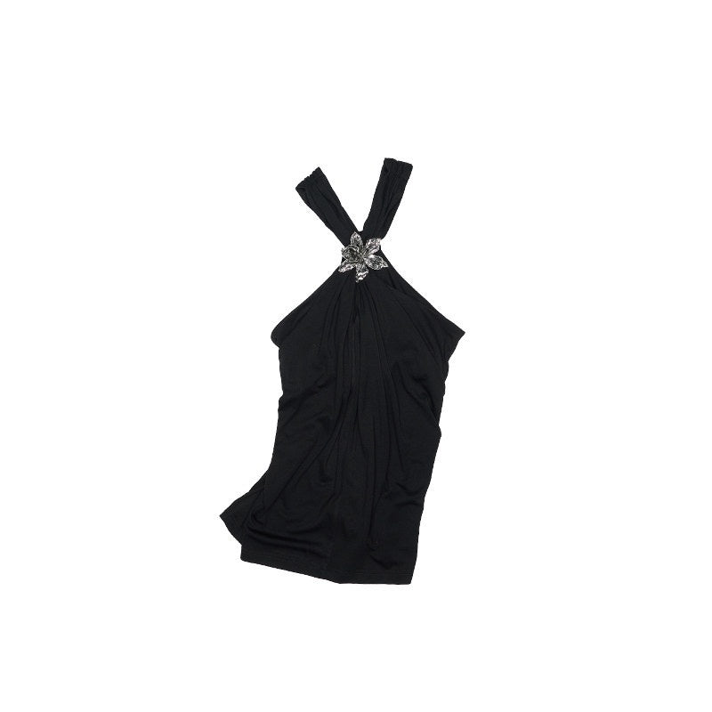 1JINN_STUDIO_Ruched_High_Stretch_Slim_Halter_V-neck_Recycled_Fiber_Solid_Color_Tank_Tops_MISSTT