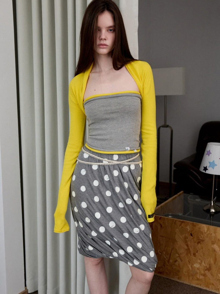 1JINN STUDIO Shape Retaining Casual Colorblock A Line High Waisted Women Viscose Midi Skirts