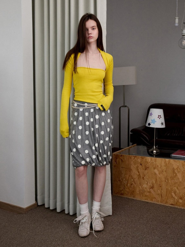 1JINN STUDIO Shape Retaining Casual Colorblock A Line High Waisted Women Viscose Midi Skirts