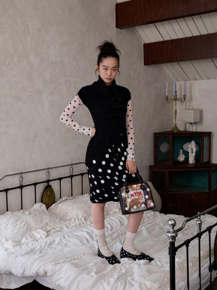 1JINN STUDIO Shape Retaining Casual Colorblock A Line High Waisted Women Viscose Midi Skirts