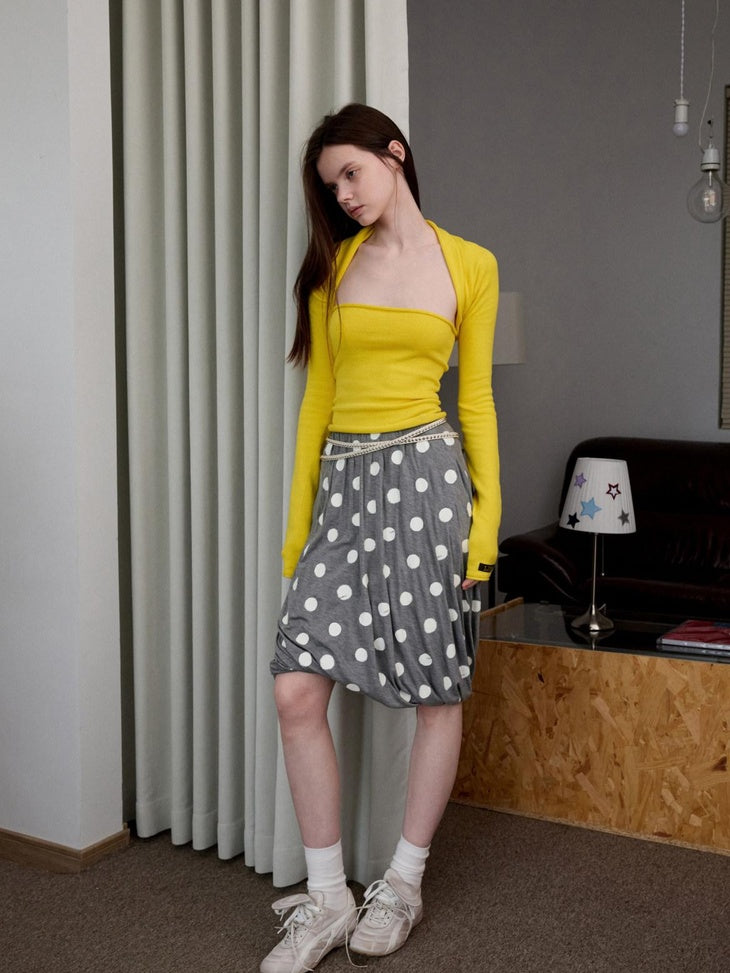 1JINN STUDIO Shape Retaining Casual Colorblock A Line High Waisted Women Viscose Midi Skirts