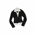 1JINN_STUDIO_Shape_Retention_Regal_Faux_Two_Piece_Turn_Down_Collar_Women_Black_Shirts_MISSTT