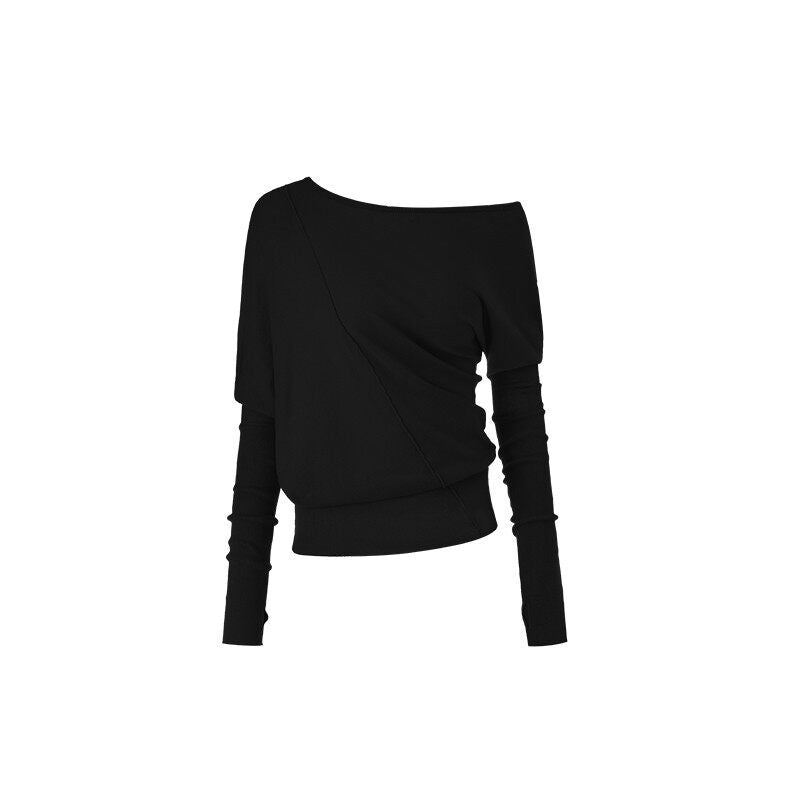 1JINN_STUDIO_Silk_Blend_Cotton_Asymmetric_Slant_Neck_Street_Style_Women_Long_Sleeve_T-Shirts_MISSTT