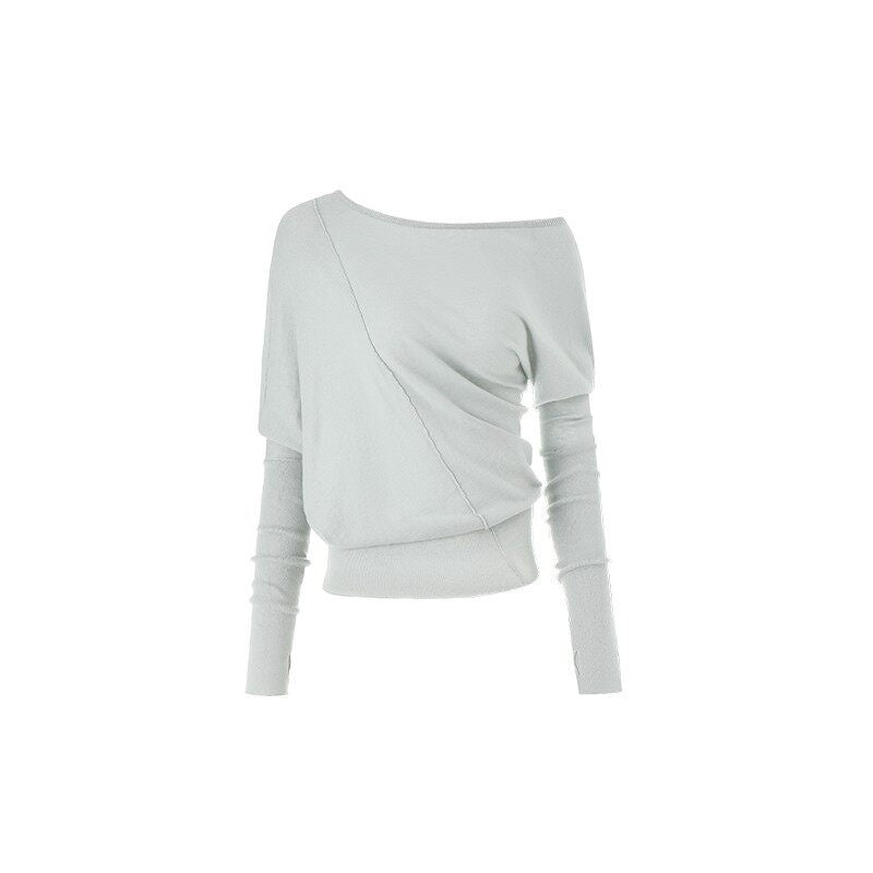 1JINN_STUDIO_Silk_Blend_Cotton_Asymmetric_Slant_Neck_Street_Style_Women_Long_Sleeve_T-Shirts_MISSTT