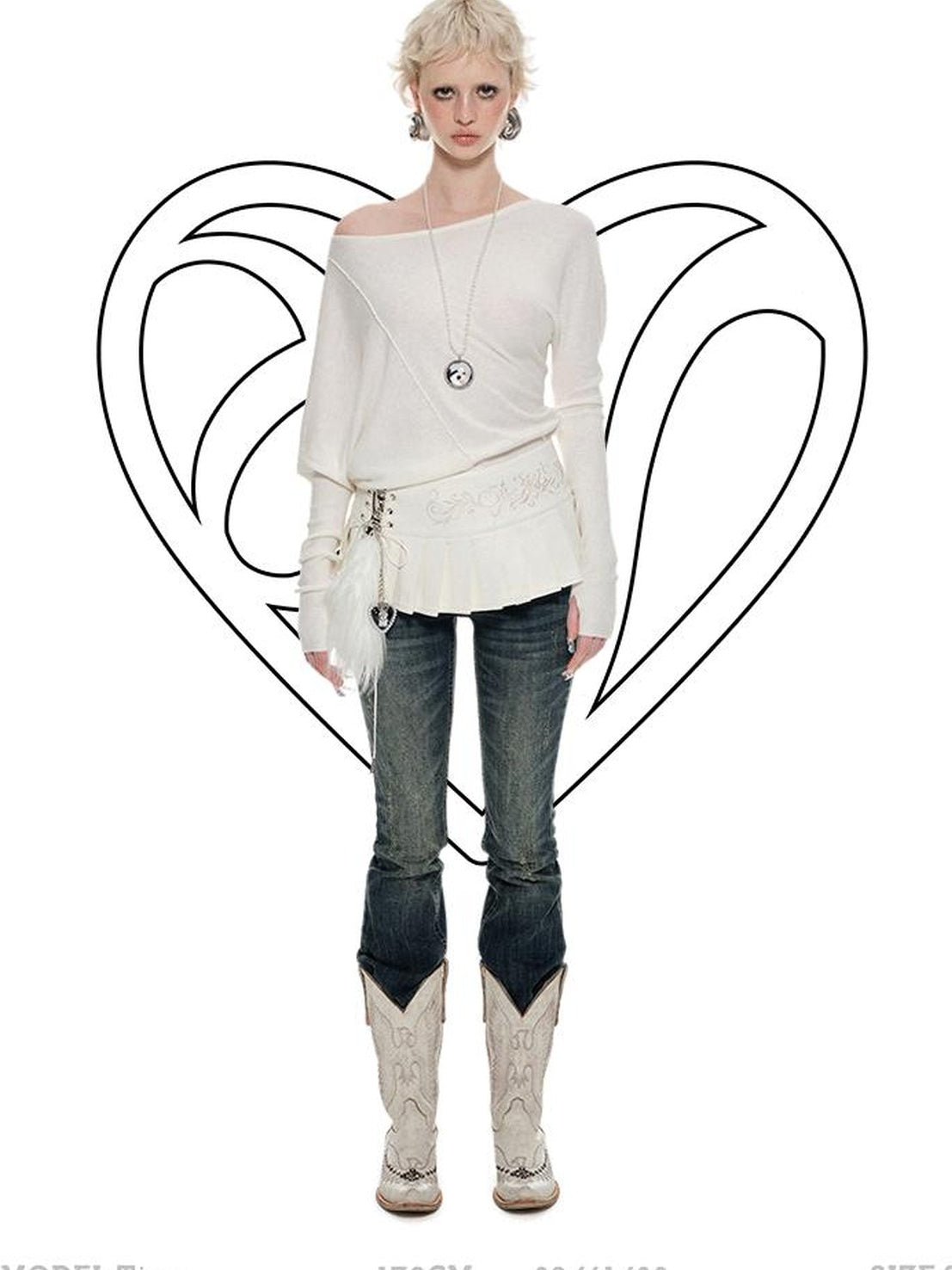 1JINN STUDIO Silk Blend Cotton Asymmetric Slant Neck Street Style Women Long Sleeve T-Shirts