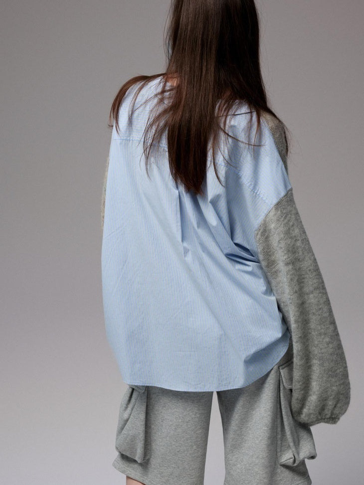 1JINN STUDIO Skin Friendly Thin Crewneck Loose Commuter Women Wool Mohair Blend Sweaters