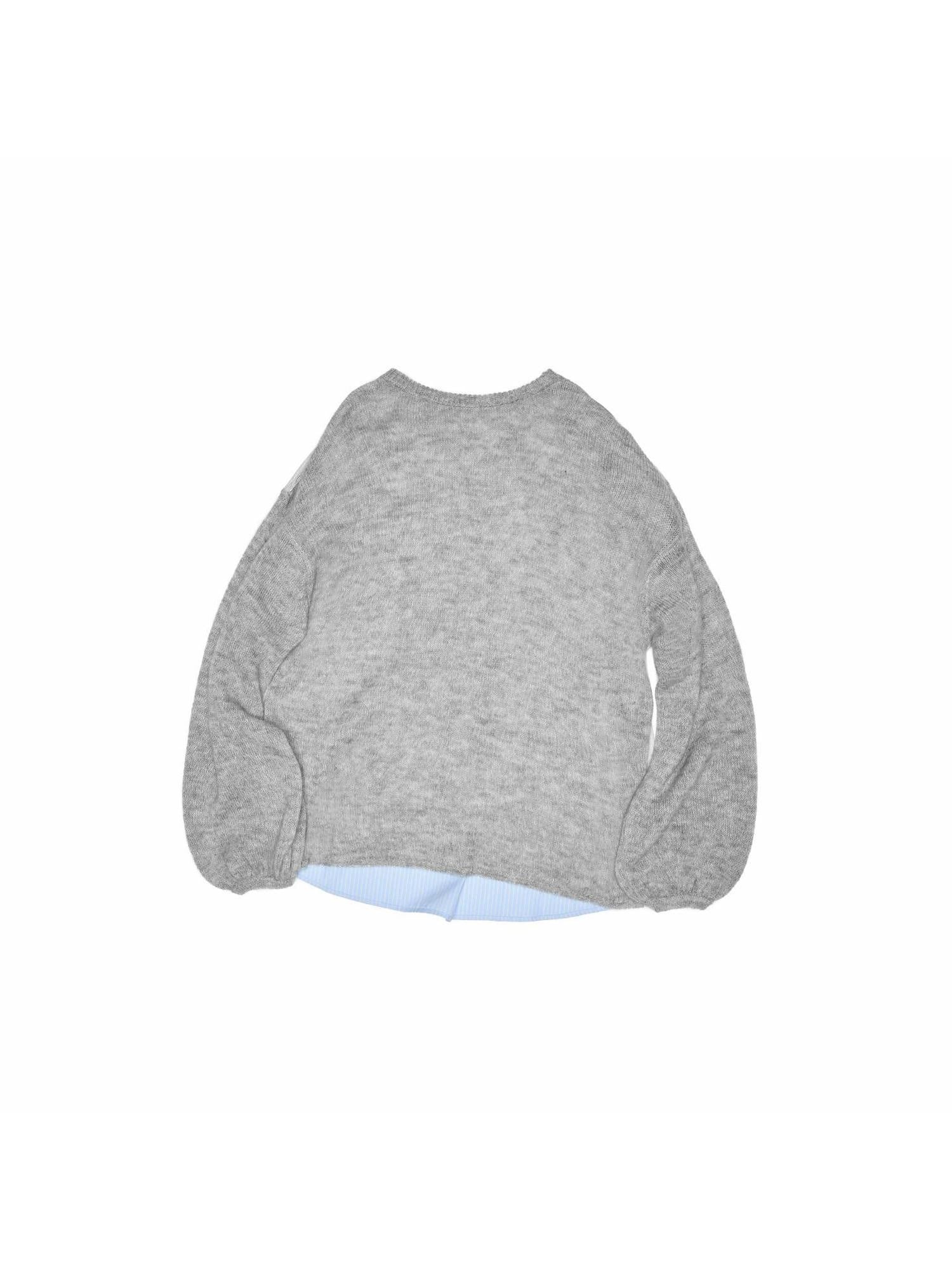 1JINN STUDIO Skin Friendly Thin Crewneck Loose Commuter Women Wool Mohair Blend Sweaters