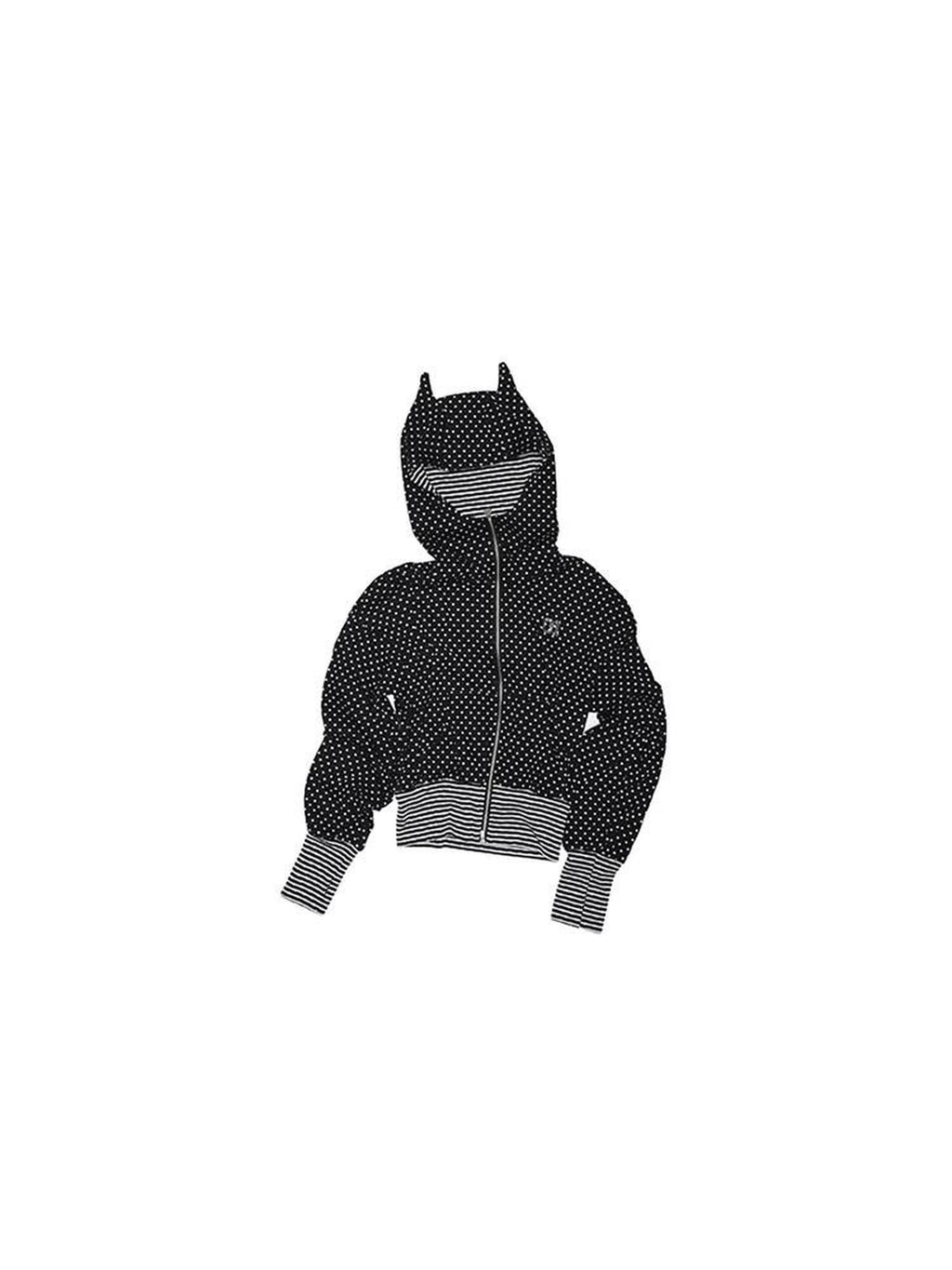 1JINN STUDIO Slim Fit Cropped Hooded Polka Dot Long Sleeve Commuter Women Zip Hoodies