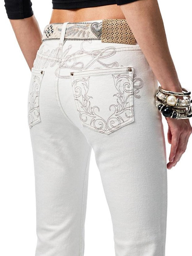 1JINN STUDIO Slim Low Waist Zipper Casual Skinny Slight Stretch Women Black Flared Jeans