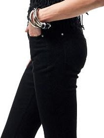 1JINN STUDIO Slim Low Waist Zipper Casual Skinny Slight Stretch Women Black Flared Jeans