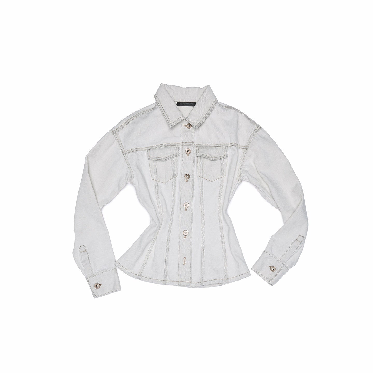 1JINN_STUDIO_Slim_Waist_Cinch_Vintage_Polo_Collar_Long_Sleeve_Slimming_Cotton_Denim_Jackets_MISSTT