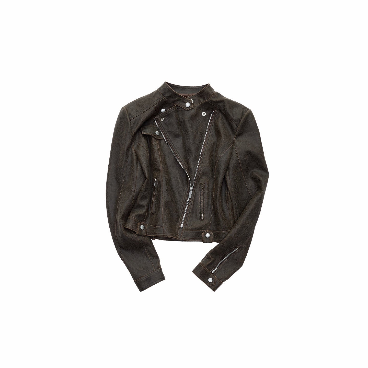 1JINN_STUDIO_Slimming_Casual_Slim_Fit_Pu_Short_Zip_Neck_For_Women_Washed_Leather_Jackets_MISSTT