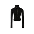 1JINN_STUDIO_Slimming_Durable_Casual_Point_Collar_Button_Women_Viscose_Long_Sleeve_T-Shirts_MISSTT