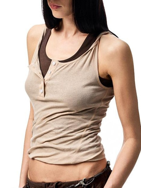 1JINN STUDIO Soft 100 Percent Cotton Slim Fit U Neck Versatile Solid Color Women Tank Tops