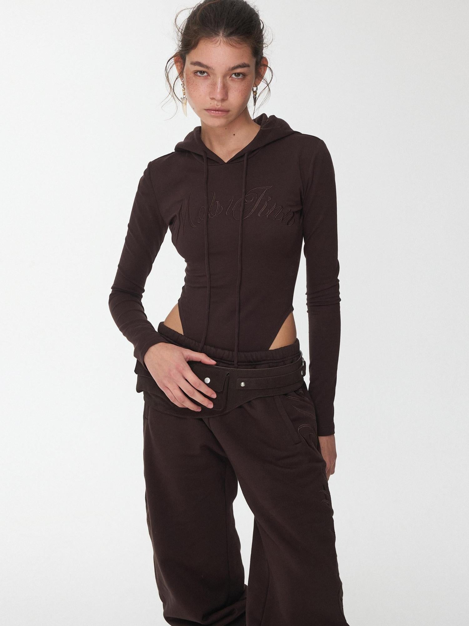 1JINN STUDIO Soft 96 Percent Fabric Commuter Straight Fit Camel Heather Gray Brown Hoodie
