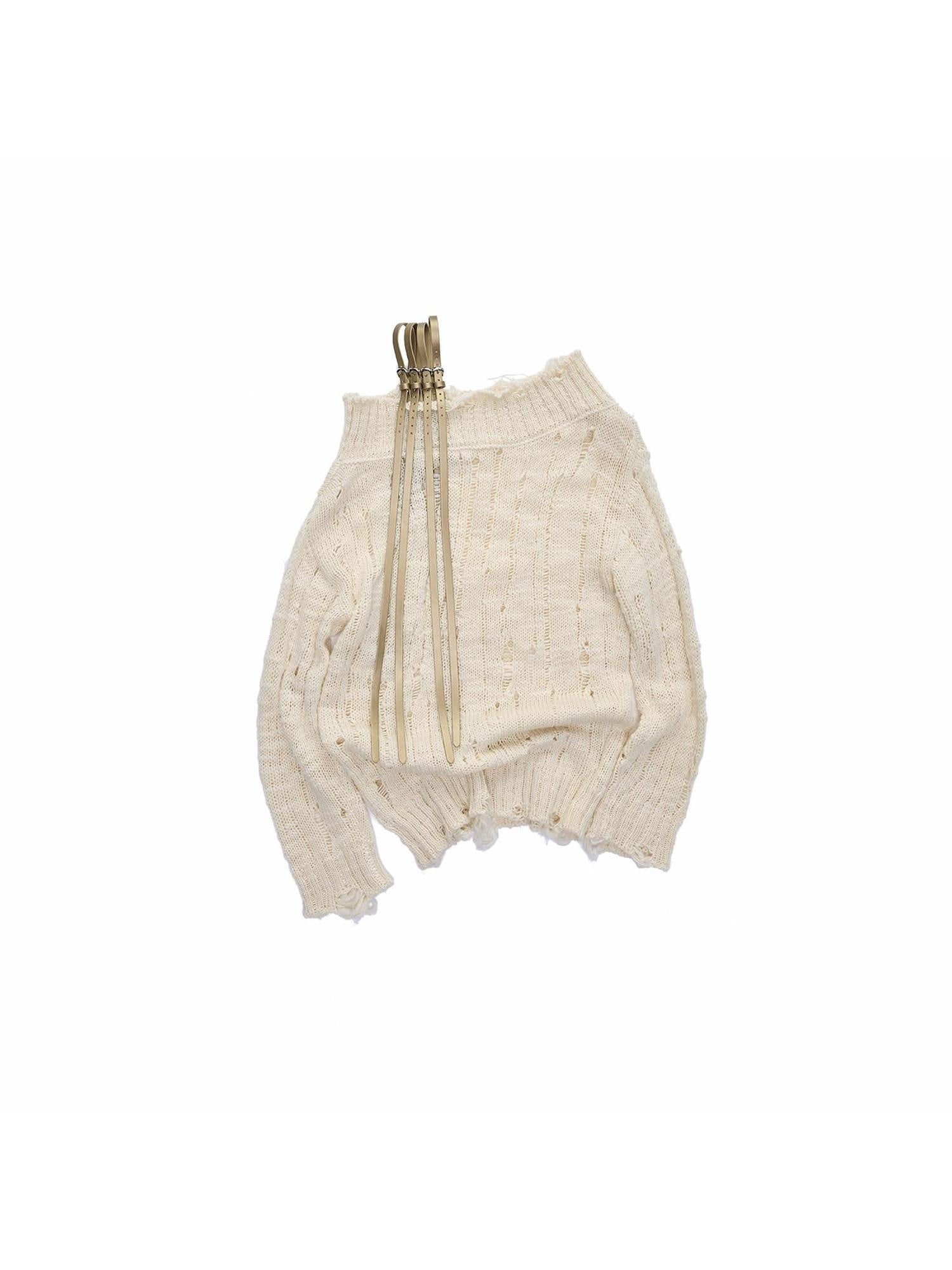 1JINN STUDIO Soft Acrylic Wool Blend Off Shoulder Loose Fit Casual Long Sleeve Knit Sweaters