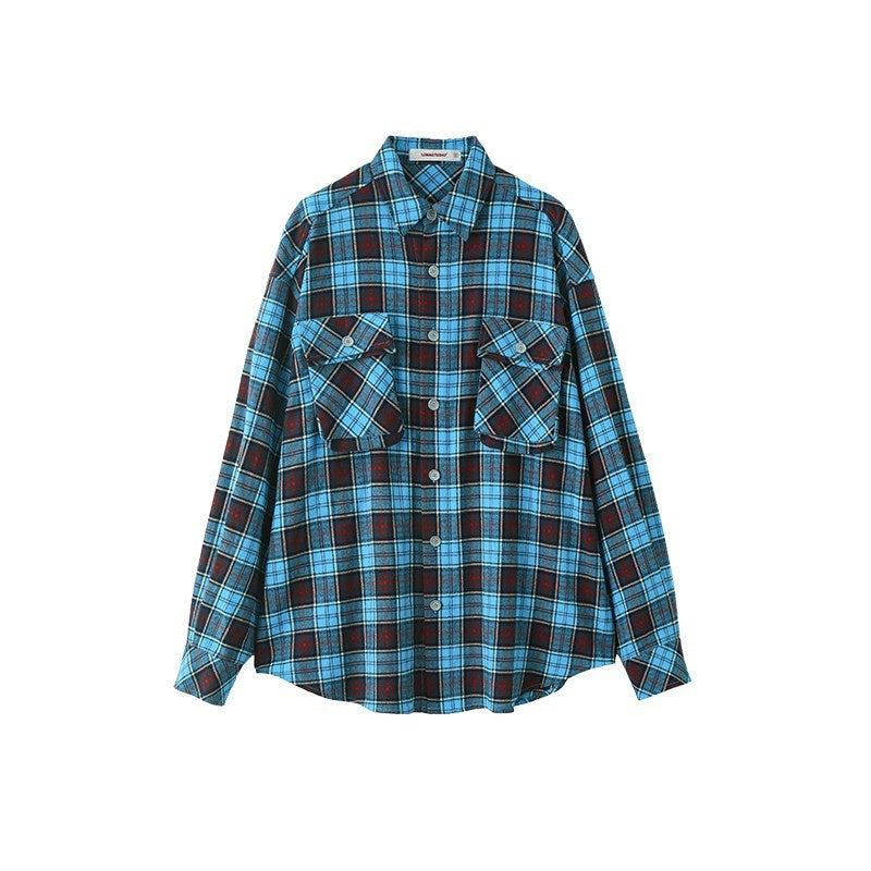 1JINN_STUDIO_Soft_Brushed_Shape_Retaining_Loose_Casual_Plaid_Long_Sleeve_Women_Shirts_MISSTT