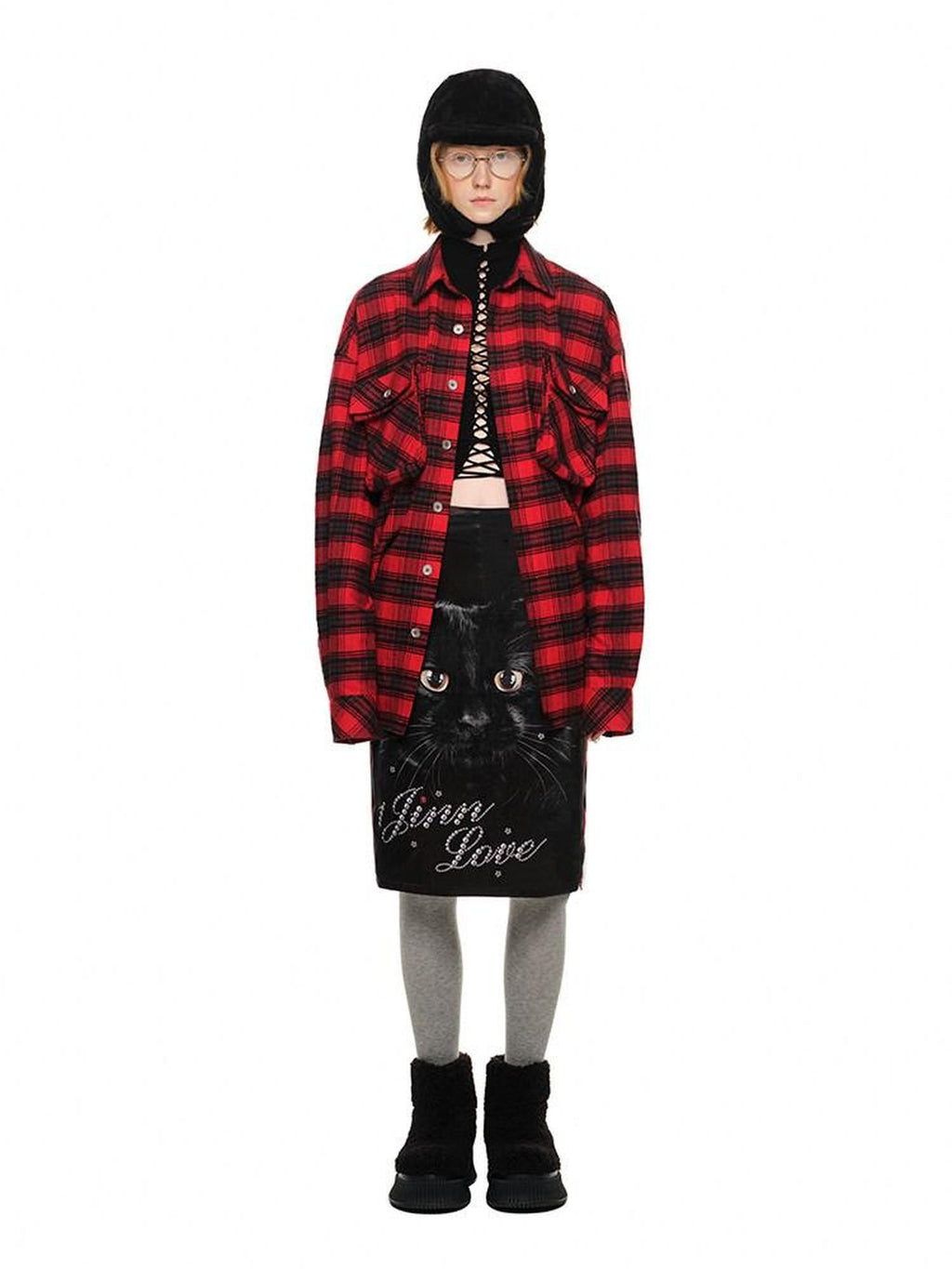 1JINN STUDIO Soft Brushed Shape Retaining Loose Casual Plaid Long Sleeve Women Shirts