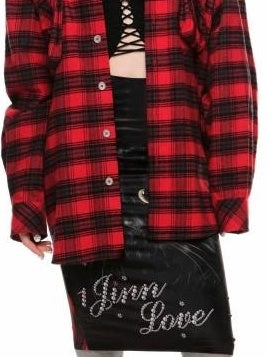 1JINN STUDIO Soft Brushed Shape Retaining Loose Casual Plaid Long Sleeve Women Shirts