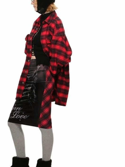 1JINN STUDIO Soft Brushed Shape Retaining Loose Casual Plaid Long Sleeve Women Shirts