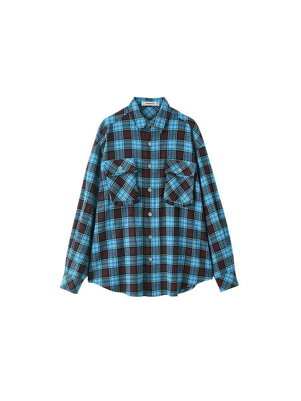 1JINN STUDIO Soft Brushed Shape Retaining Loose Casual Plaid Long Sleeve Women Shirts