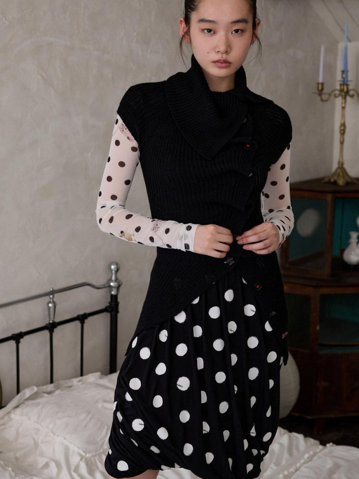 1JINN STUDIO Soft Cinched Waist Slim Crewneck Short Sleeve Black Women Nylon Knit Sweaters
