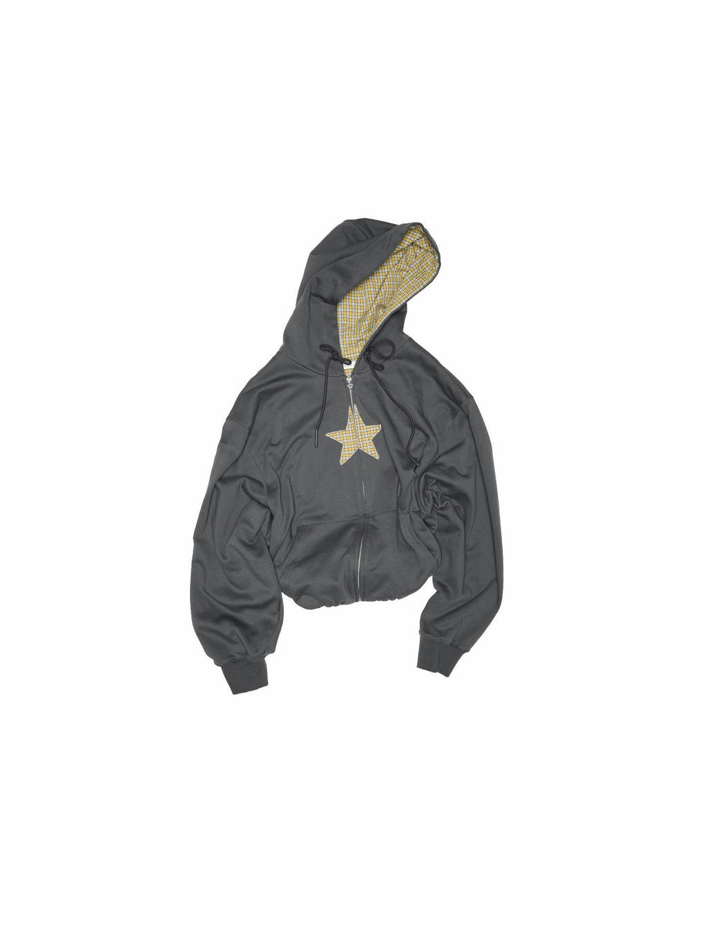 1JINN STUDIO Soft Cotton Blend Loose Fit Hooded Commuter Women Solid Color Zip Hoodies