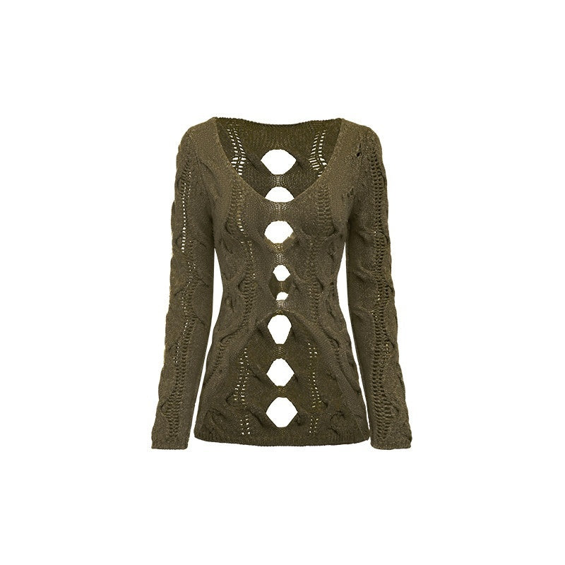 1JINN_STUDIO_Soft_Slim_Street_V-neck_Cardigan_Knit_Women_Cotton_Blend_Blush_Olive_Sweaters_MISSTT