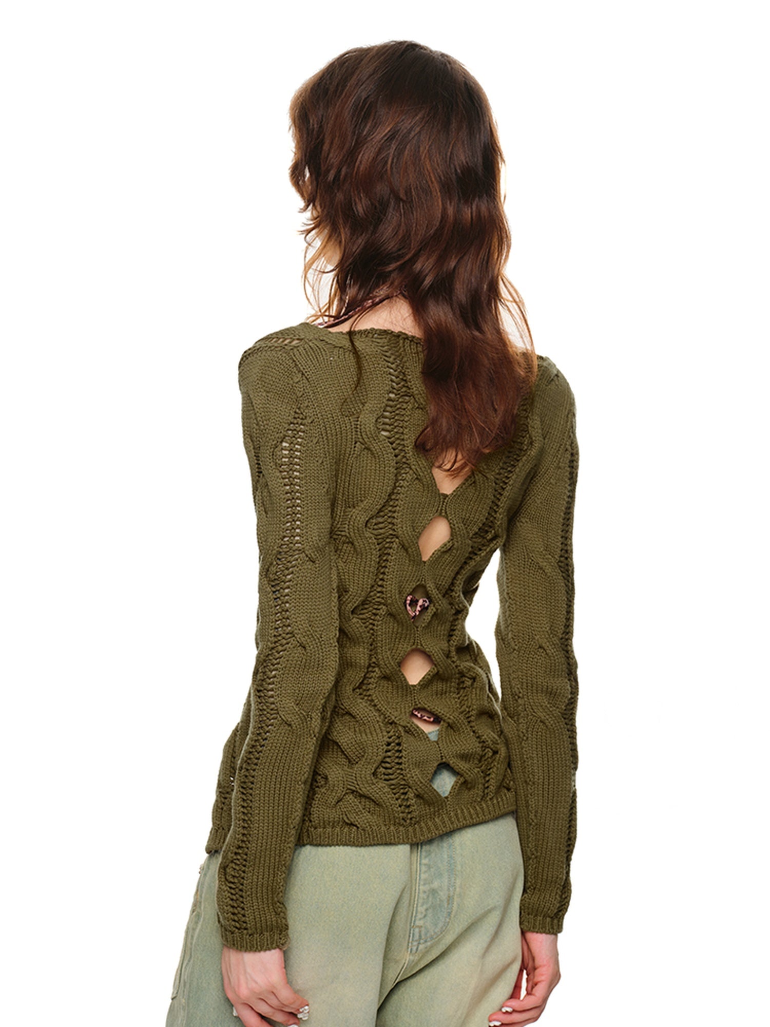 1JINN STUDIO Soft Slim Street V-neck Cardigan Knit Women Cotton Blend Blush Olive Sweaters