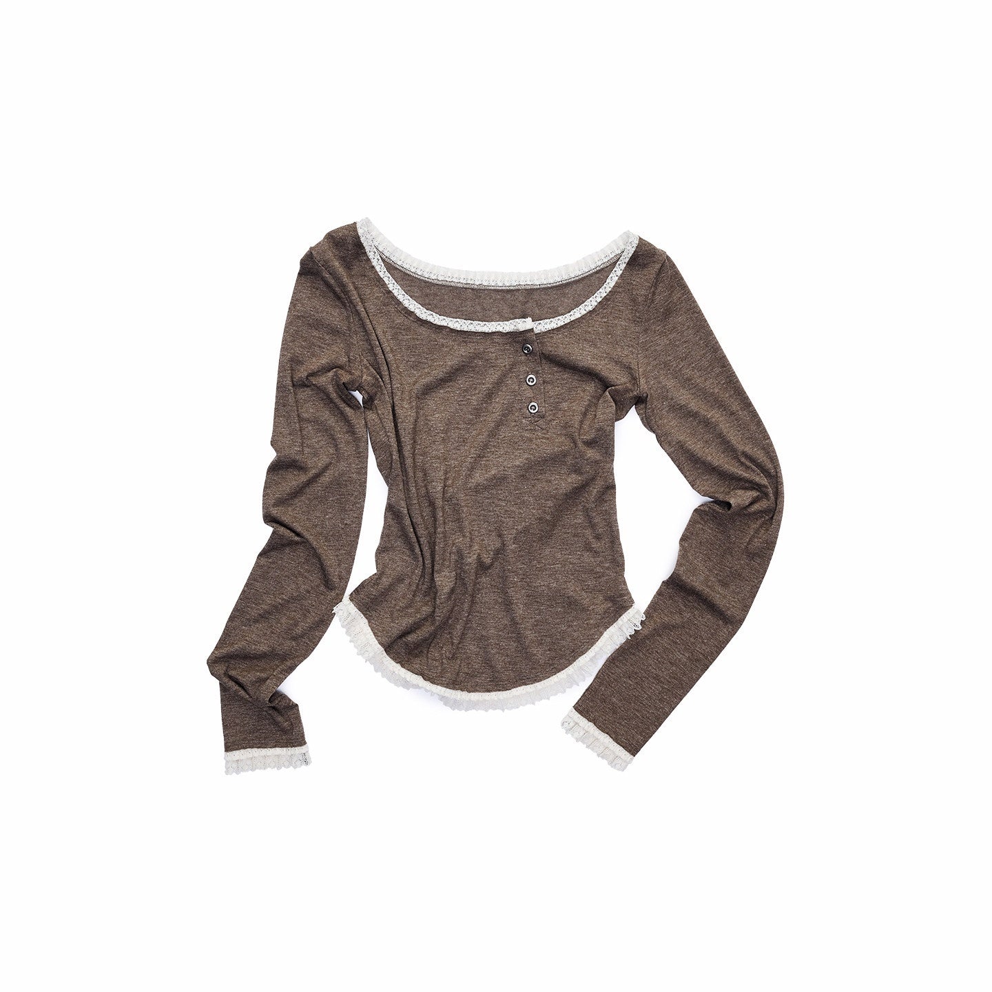 1JINN_STUDIO_Soft_Stretch_Lace_Trim_Slim_Fit_Casual_Women_Poly_Blend_Long_Sleeve_T-Shirts_MISSTT