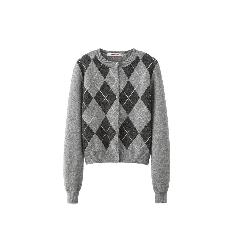 1JINN_STUDIO_Soft_Stretch_Poly_Wool_Blend_V-neck_Argyle_Button_Longsleeve_Women_Cardigans_MISSTT