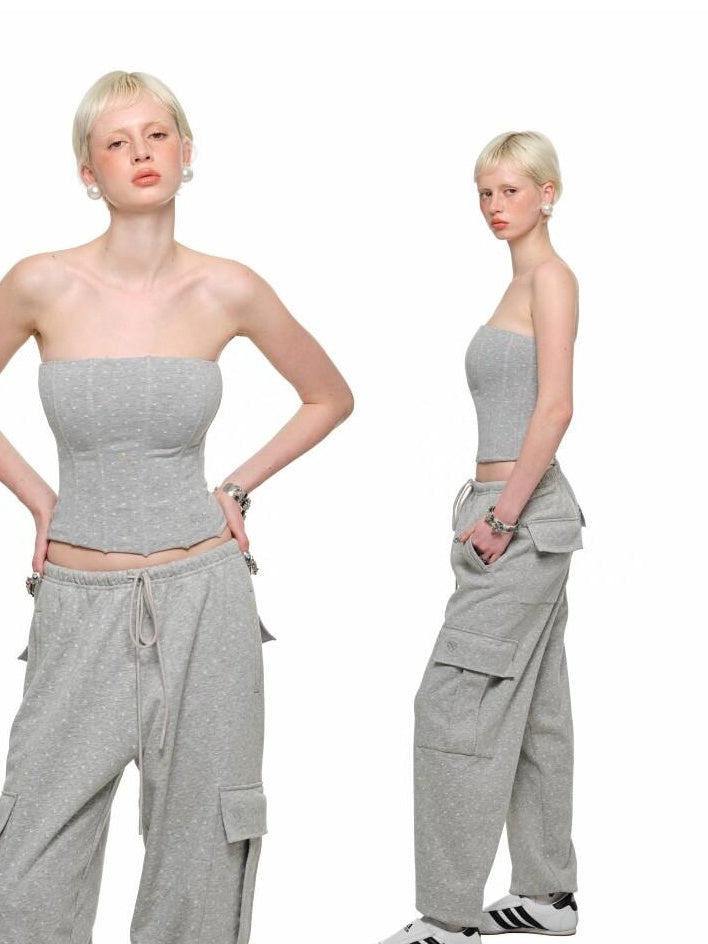 1JINN STUDIO Soft Stretch Slim Fit Office Cropped Women Non Padded Solid Color Tube Tops