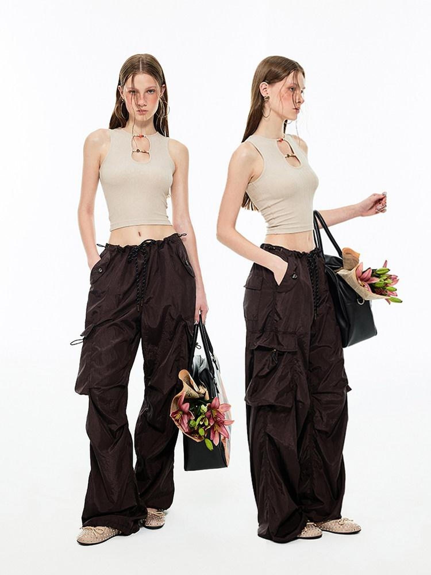 1JINN STUDIO Soft Viscose Stretch Slim Fit H Silhouette Cropped Women Solid Short Tank Tops