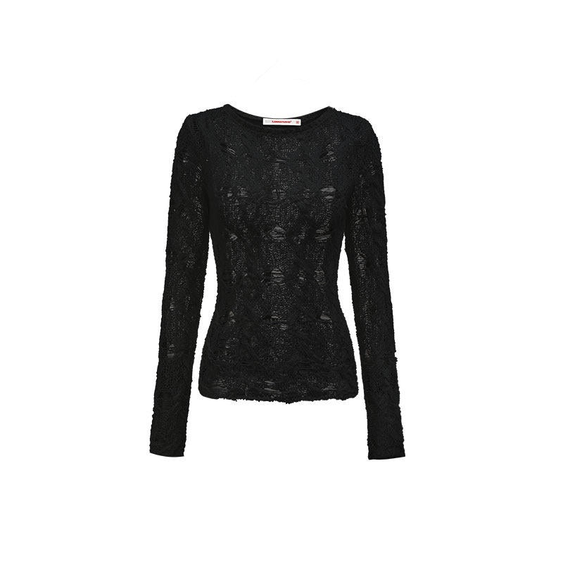 1JINN_STUDIO_Soft_Waist_Cinch_Dark_Gothic_Slim_Fit_Crew_Neck_Women_Long_Sleeve_T-Shirts_MISSTT