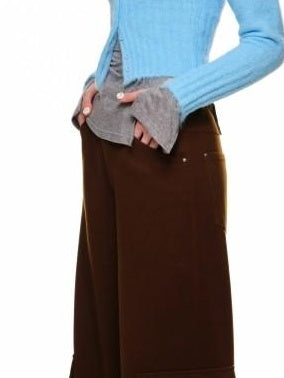1JINN STUDIO Soft Wool Blend Solid Crewneck Long Sleeve Office Women Two Piece Set Cardigans