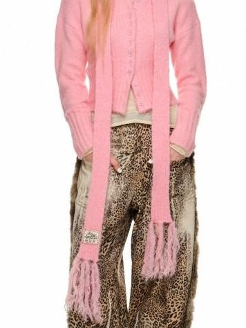 1JINN STUDIO Soft Wool Blend Solid Crewneck Long Sleeve Office Women Two Piece Set Cardigans